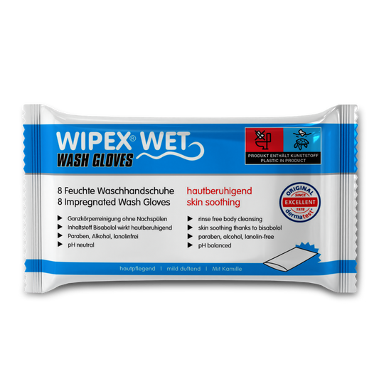 Waschen ohne Wasser – WIPEX® WET Wash Gloves - Waschhandschuhe