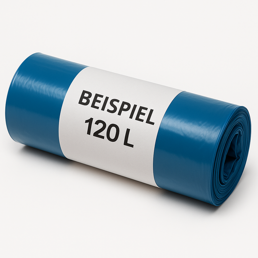 120-Liter-Müllsack, Blau – LDPE, 90 µm, 150 Stück je Karton